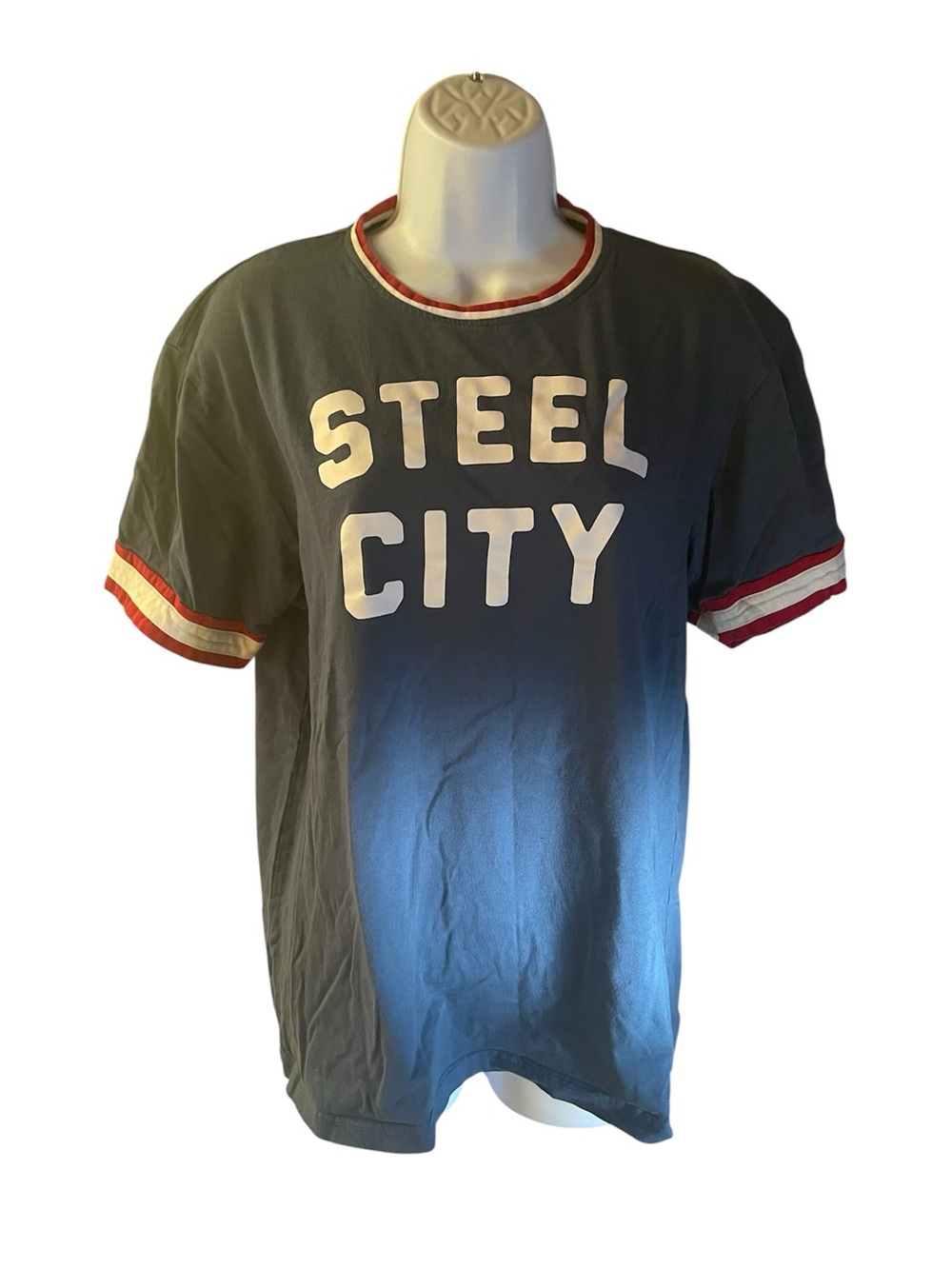 Steel City Graphic Tee - Dark Gray with Red Trim